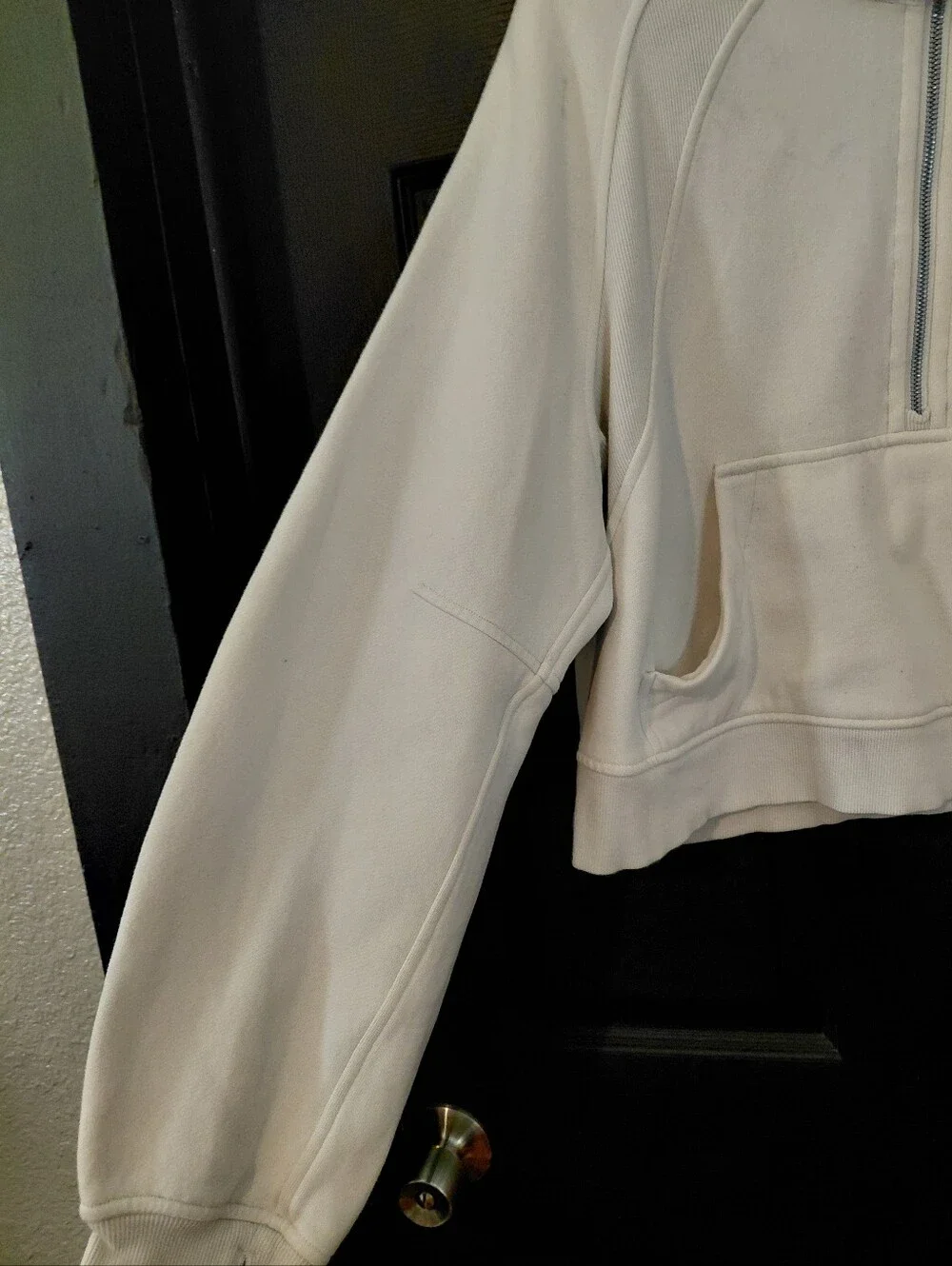Lululemon Sz. M/L White Opal Scuba Oversized Funnel Neck Half-Zip